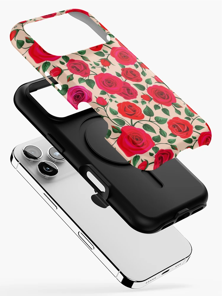 Thumbnail 2 of 4, iPhone Case, Colorful Detailed Roses Pattern designed and sold by TheSkullArmy.