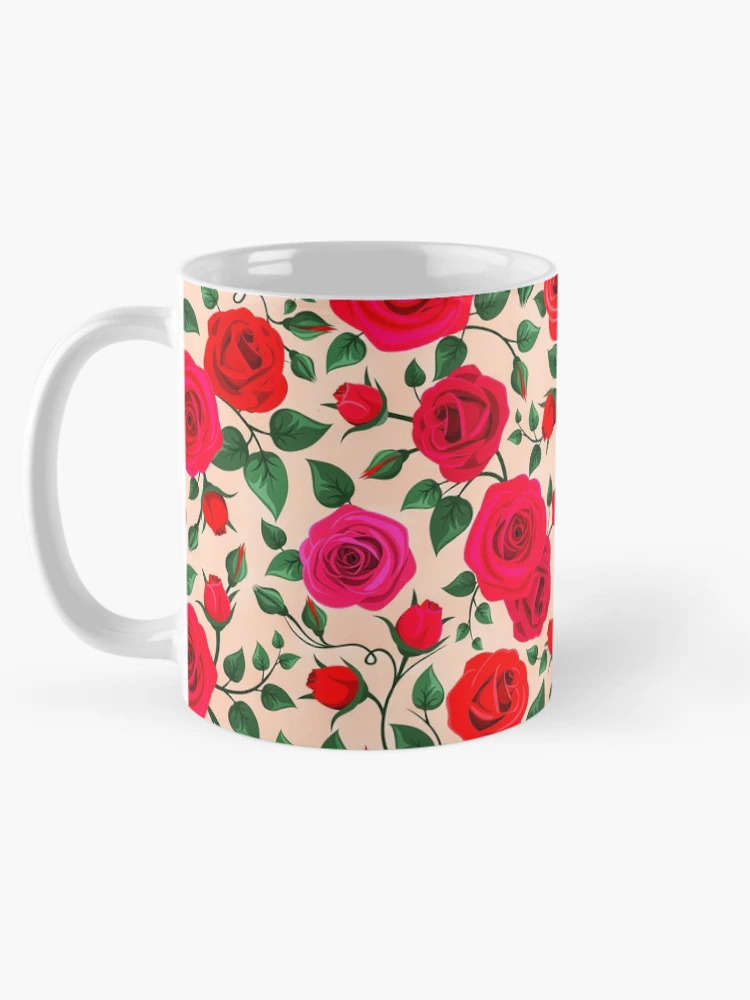 Thumbnail 5 of 6, Coffee Mug, Colorful Detailed Roses Pattern designed and sold by TheSkullArmy.