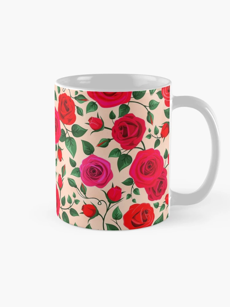 Thumbnail 3 of 6, Coffee Mug, Colorful Detailed Roses Pattern designed and sold by TheSkullArmy.