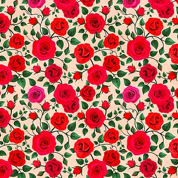 Artwork thumbnail, Colorful Detailed Roses Pattern by TheSkullArmy