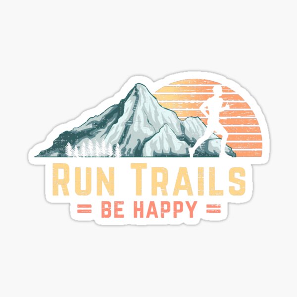 Item preview, Trails laufen Sei glücklich Bergläufer Retro Trail Running designed and sold by 74ninetees.