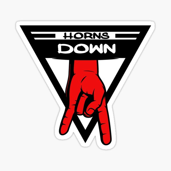 "Horns Down" Sticker for Sale by Simo200 Redbubble
