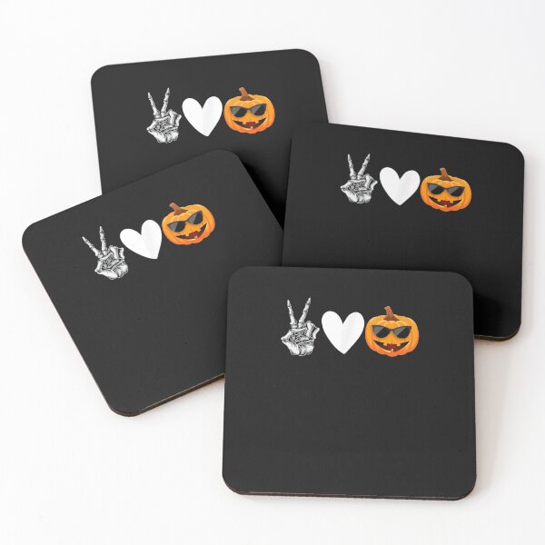 Item preview, Peace Love Pumpkin Halloween Skeleton Hand designed and sold by Ngothaovinh.