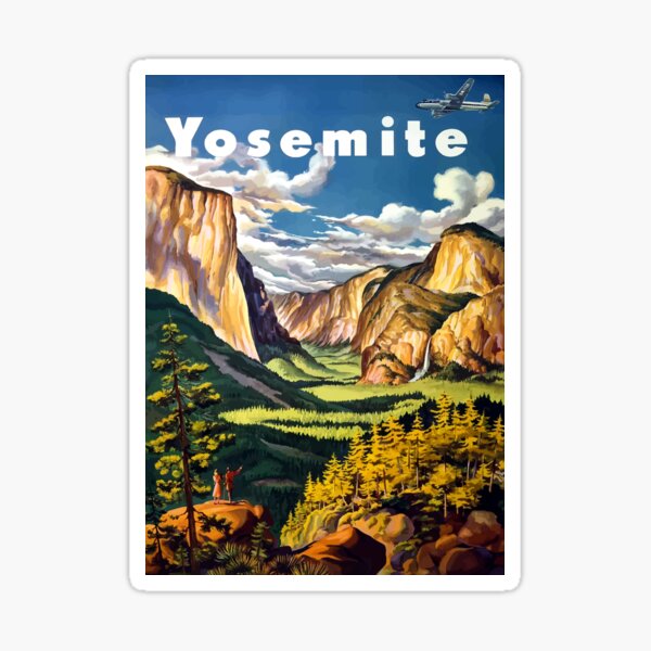 Vintage Yosemite National Park California Travel Sticker