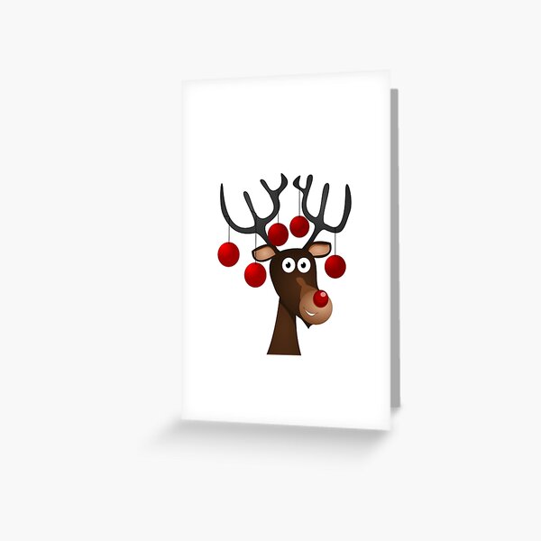 Reindeer Rudolph Greeting Card