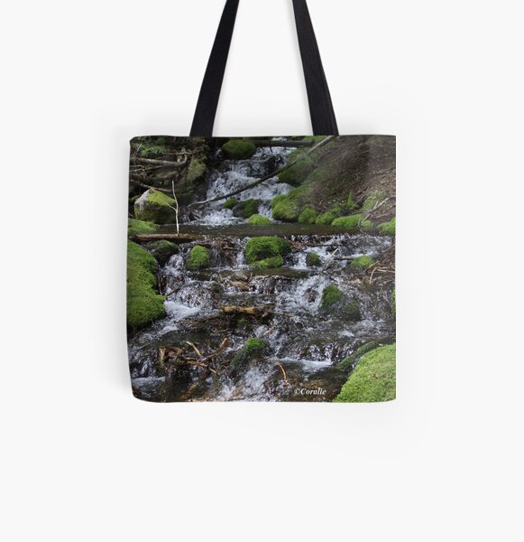 Falling Cascades of the Cascade Mountains Oregon All Over Print Tote Bag