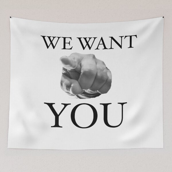 Item preview, We Want You Slogan  designed and sold by Englishmistress.