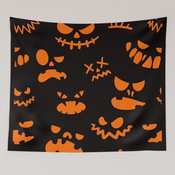Item preview, Halloween - Jack O Lantern Face Pattern Orange designed and sold by WearWolfDesigns.
