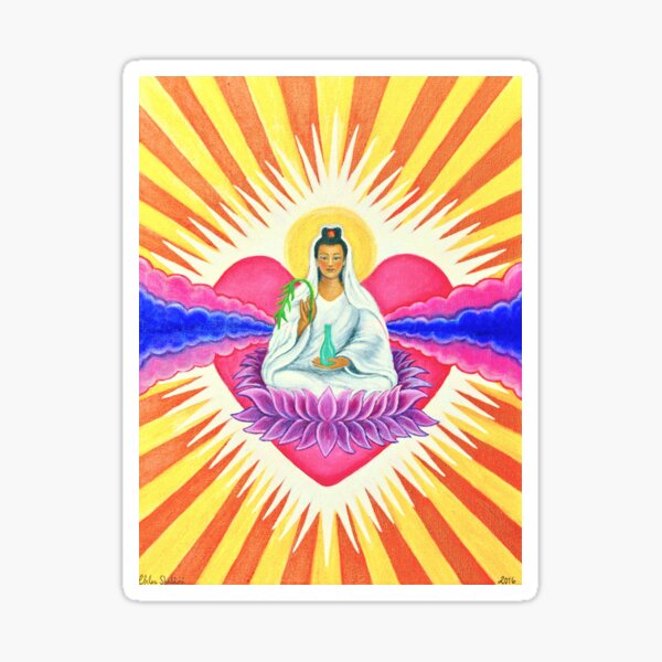 Kwan Yin, Goddess of Compassion, Divine Feminine Principle Sticker