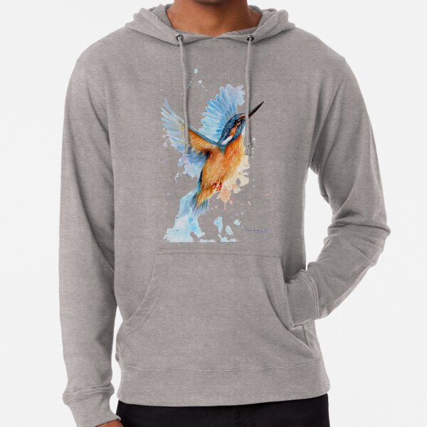 Kingfisher watercolour Lightweight Hoodie