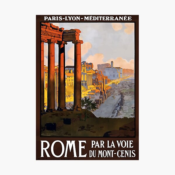 Vintage Travel Poster Ruins of Rome Photographic Print