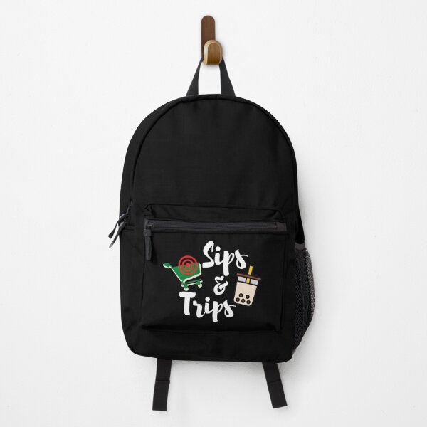Item preview, sips and trips, travel, drink, coffee lover, shopping lover. designed and sold by Sarocha Kaewsanod.