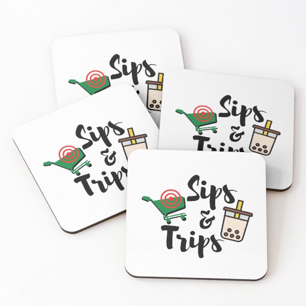 Item preview, sips and trips, travel, drink, coffee lover, shopping lover. designed and sold by Sarocha Kaewsanod.