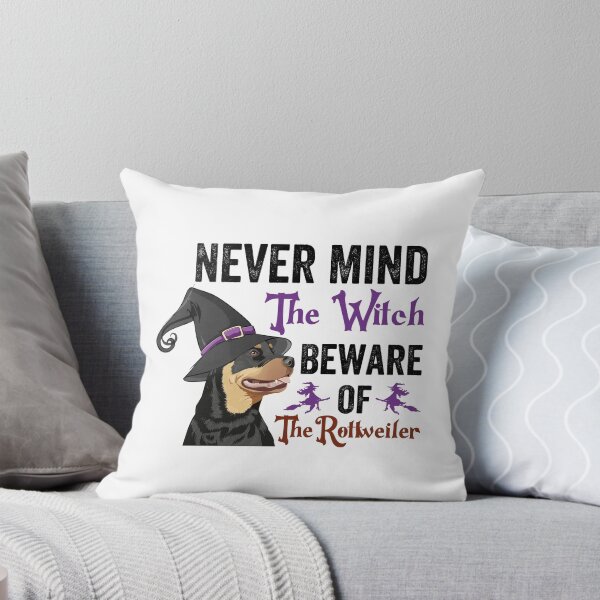Item preview,  Never Mind The Witch Beware Of The Rottweiler, Funny Halloween Gifts For Rottweiler Lovers, dog Halloween costume ideas designed and sold by NiceSpot.