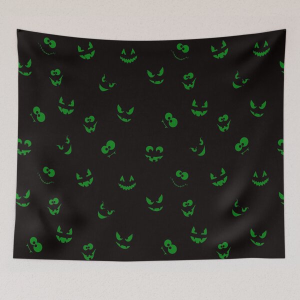 Item preview, Halloween - Creepy Face Pattern Green designed and sold by WearWolfDesigns.