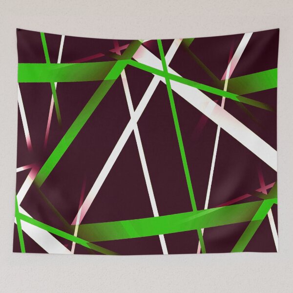 Item preview, Seamless Green and White Strips Pattern On Purple Red Background designed and sold by taiche.