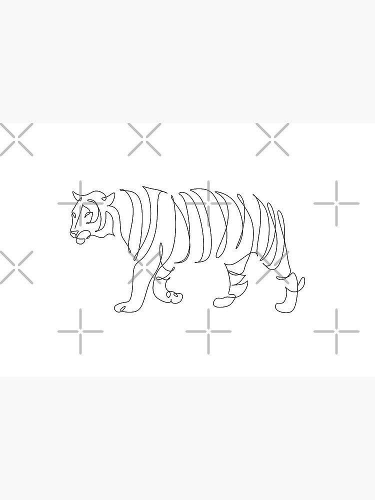 Tiger vector animal wild one line design. Chinese new year 2022 year of the  tiger, line art Stock Vector