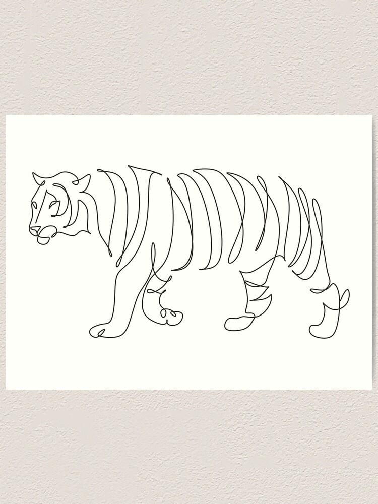 Tiger vector animal wild one line design. Chinese new year 2022 year of the  tiger, line art Stock Vector