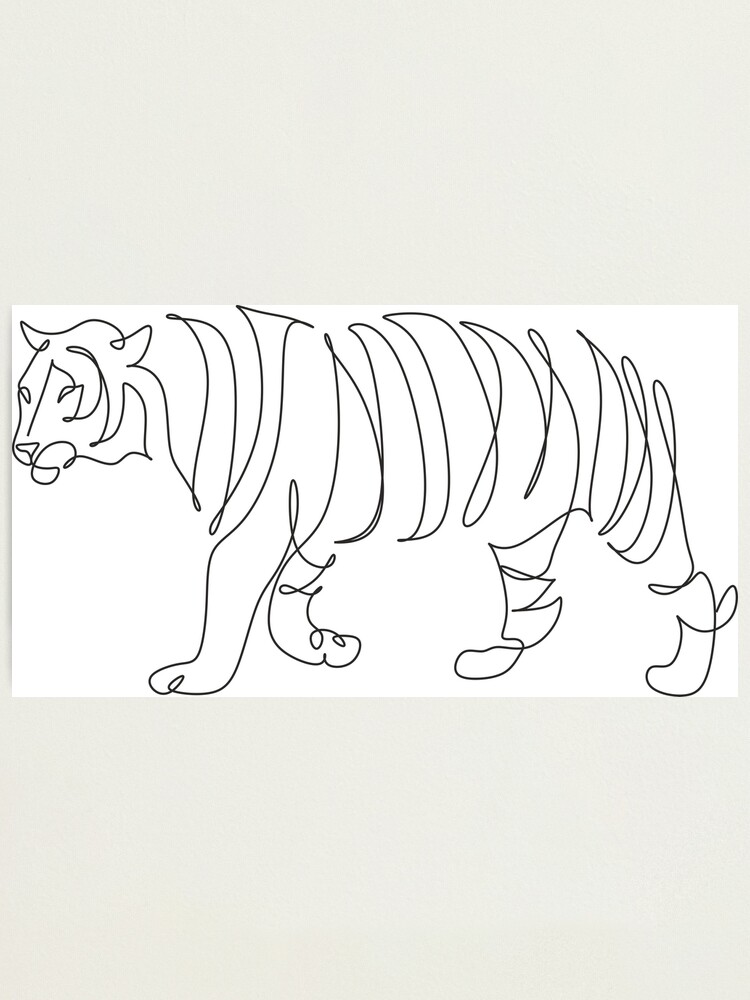 Tiger vector animal wild one line design. Chinese new year 2022 year of the  tiger, line art Stock Vector