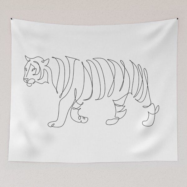 Item preview, Happy new year 2022 Line art.  Tiger line minimal elegant drawing. Animal logo. Year of Tiger Happy chinese new year. designed and sold by OneLinePrint.