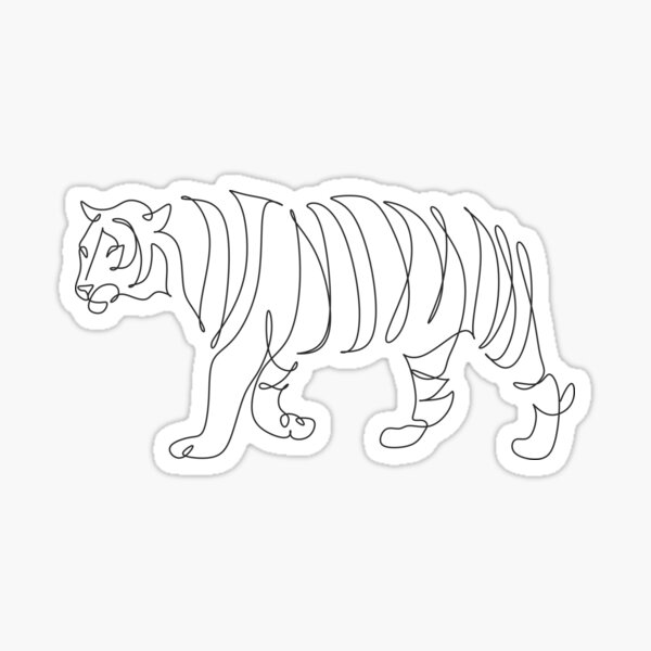 Free Vectors  Bengal tiger (whole body, with contour line)