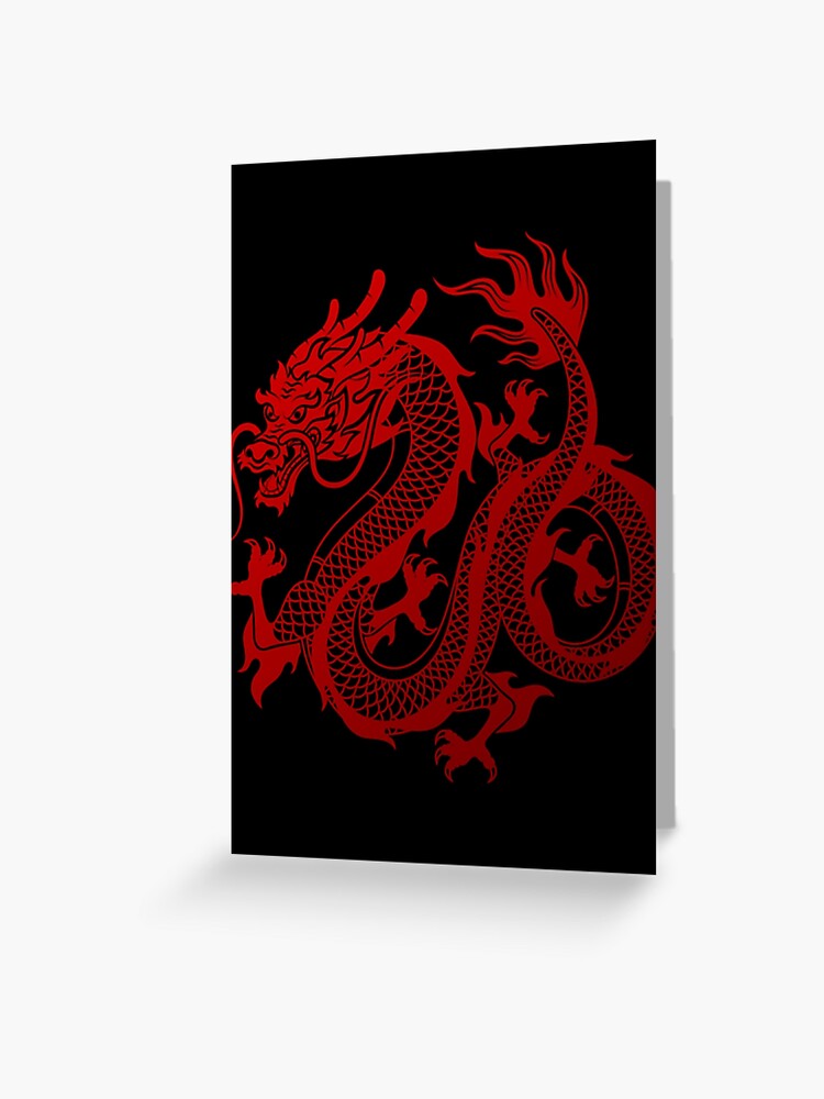 Tarjetas de felicitación «Símbolo del pulmón del dragón rojo chino Gráfico  del tatuaje del dragón chino | Regalo perfecto | tatuaje de dragón» de  carorowen | Redbubble