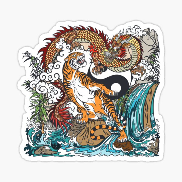 Dragon And Tiger Fight Stock Illustration - Download Image Now - Tiger,  Tattoo, Dragon - iStock