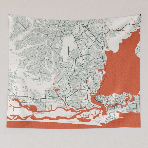 Item preview, Lagos City Map of Nigeria - Bohemian designed and sold by deMAP.