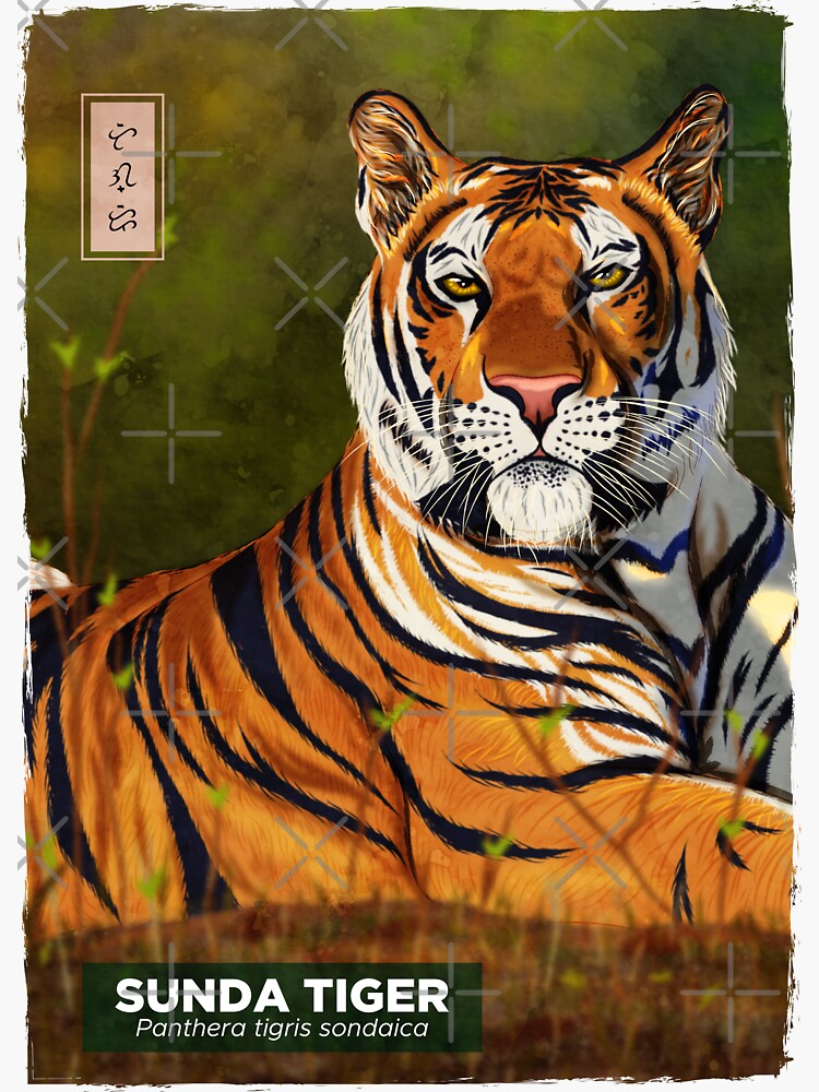 sunda-tiger-black-sticker-by-thorreyes-redbubble