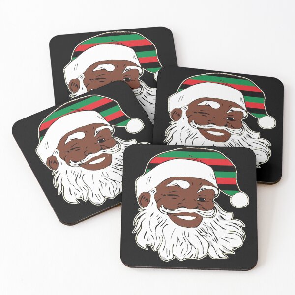 Item preview, Winking Black Santa Claus Christmas XMAS Pan African Flag Hat designed and sold by funnytshirtemp.