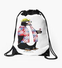 Party Penguin Drawstring Bag