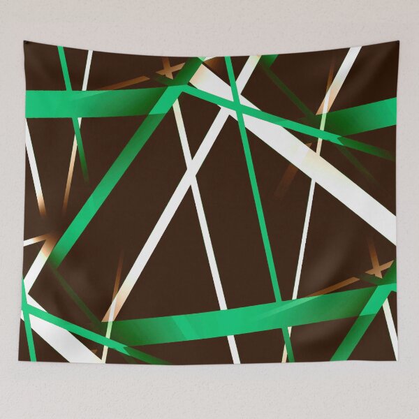 Item preview, Seamless Dark Green and White Strips Pattern On Black Background designed and sold by taiche.