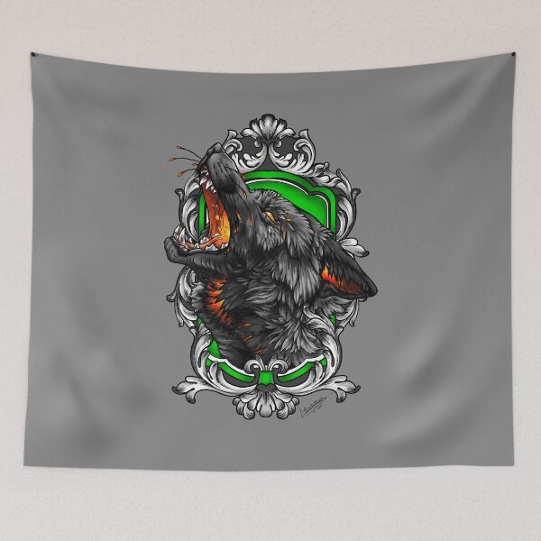 Item preview, Green fire wolf designed and sold by Lilia-SEILLAN.