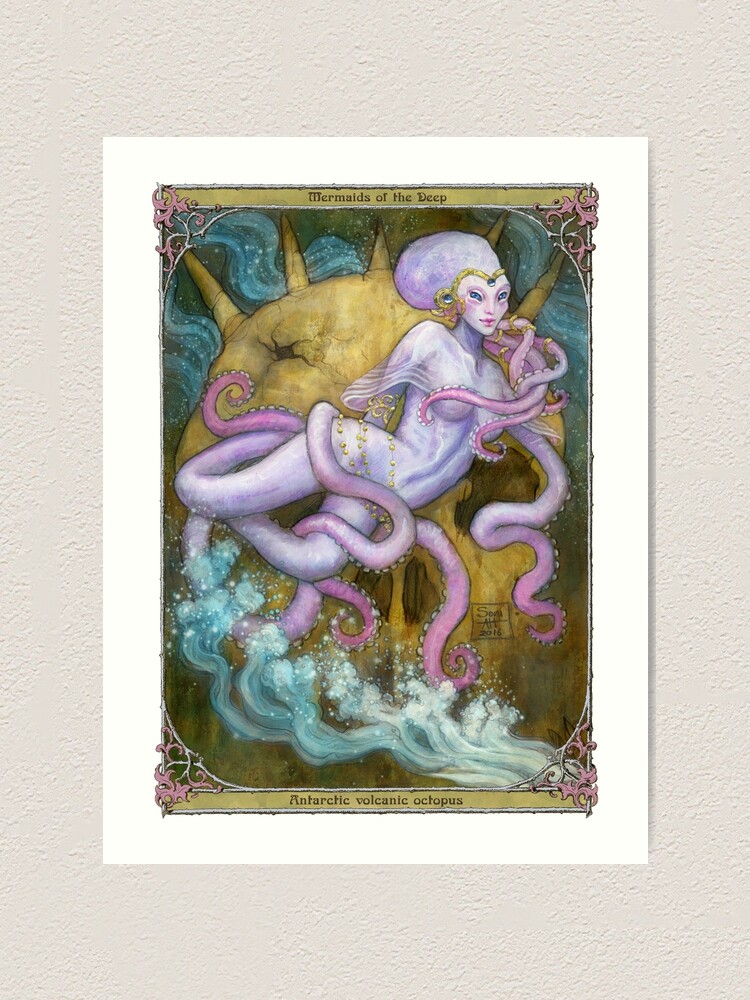 Alternate view of Mermaids of the Deep: Antarctic volcanic octopus Art Print
