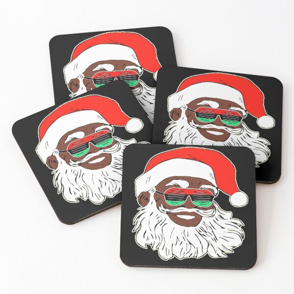 Item preview, Winking Black Santa Claus Christmas XMAS Pan African Flag Sunglasses designed and sold by funnytshirtemp.