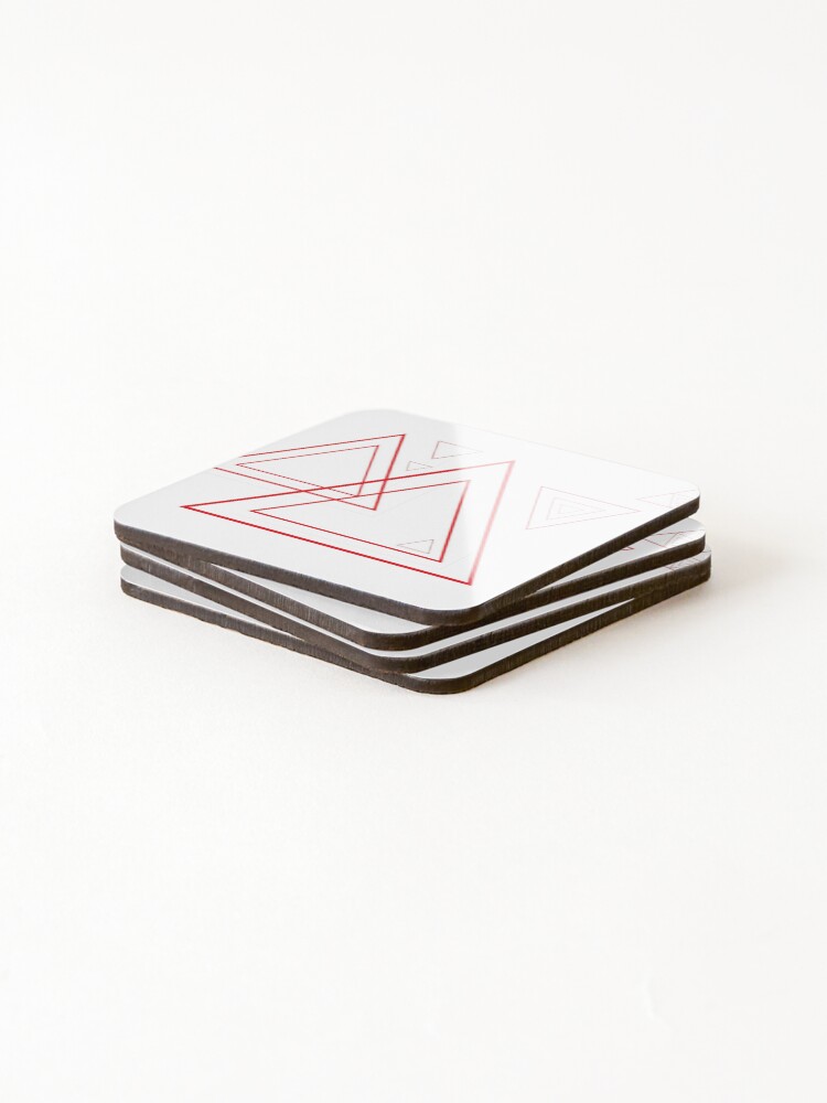 Thumbnail 4 of 5, Coasters (Set of 4), Red triangles designed and sold by RMSartZ.