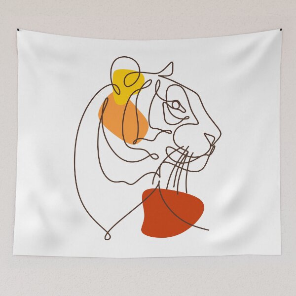 Item preview, Tiger line minimal elegant drawing. Year of Tiger Happy chinese new year. designed and sold by OneLinePrint.