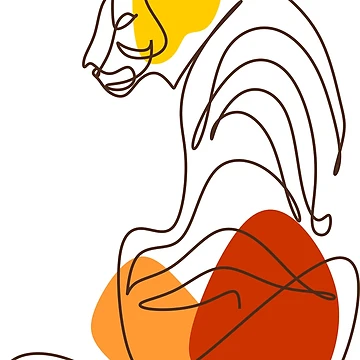 Artwork thumbnail, Tiger Line Drawing by OneLinePrint