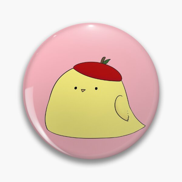 Item preview, blob bird with fruit hat (apple) designed and sold by cautiousyimi.
