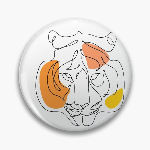 Item preview, Tiger face line drawing designed and sold by OneLinePrint.