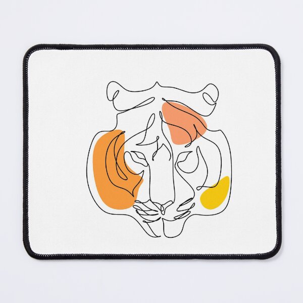 Item preview, Tiger face line drawing designed and sold by OneLinePrint.