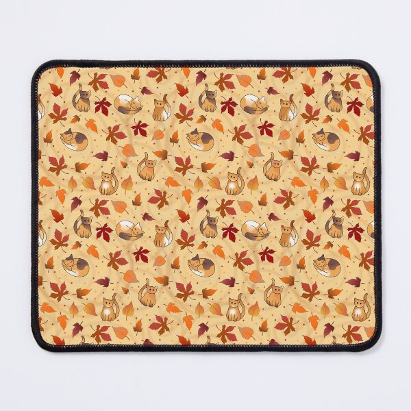 Item preview, Autumn Cats and Leaves, small version designed and sold by nutmegfairy.