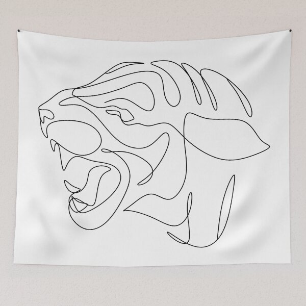 Item preview, Tiger line minimal elegant drawing. One Line Tiger. Year of Tiger Happy chinese new year. designed and sold by OneLinePrint.