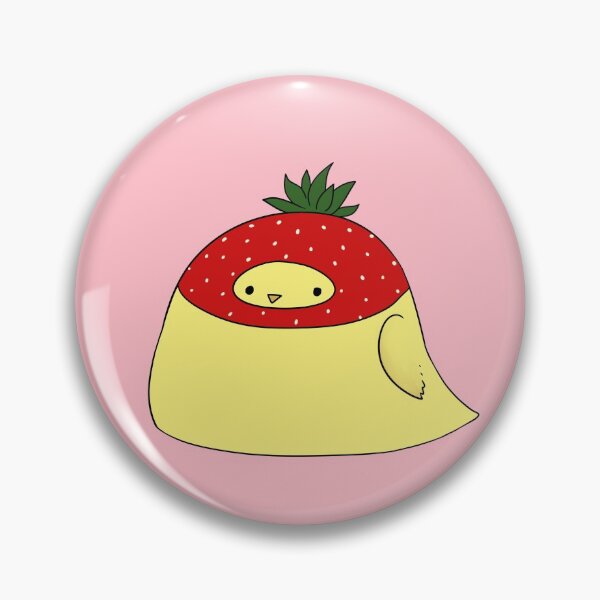Item preview, blob bird with fruit hat (strawberry) designed and sold by cautiousyimi.