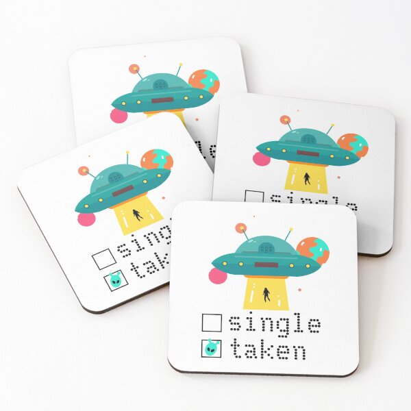 Item preview, Valentine Single Taken UFO designed and sold by HolidayBug.