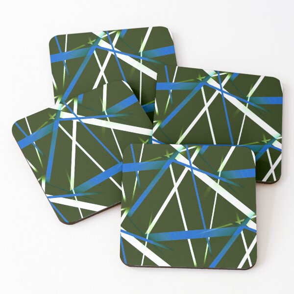Item preview, Seamless Blue and White Strips Pattern On Green Black Background designed and sold by taiche.
