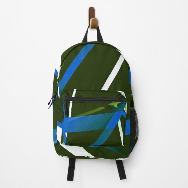 Item preview, Seamless Blue and White Strips Pattern On Green Black Background designed and sold by taiche.