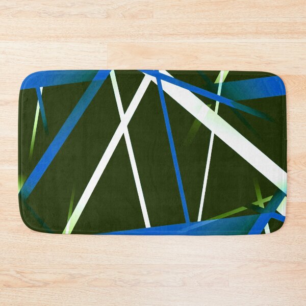 Item preview, Seamless Blue and White Strips Pattern On Green Black Background designed and sold by taiche.