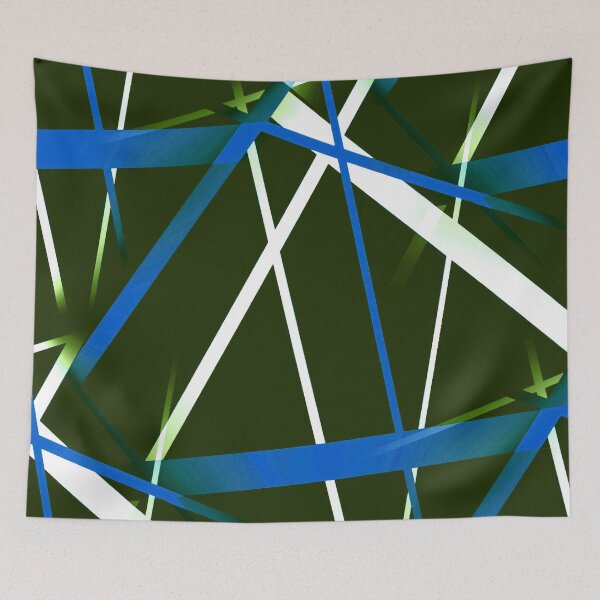 Item preview, Seamless Blue and White Strips Pattern On Green Black Background designed and sold by taiche.