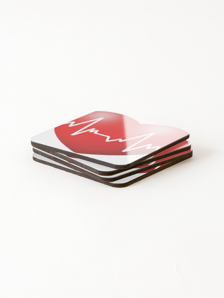 Thumbnail 4 of 5, Coasters (Set of 4), Heart Beat designed and sold by RMSartZ.